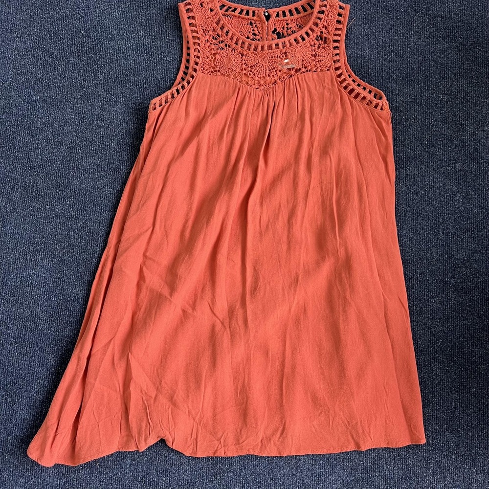 Altar'd State Dress Womens Large Orange Crochet Lace Sleeveless‎ Swing Sundress
